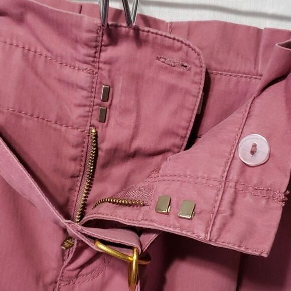 Loft.  Pleated Dusty Pink Shorts; 4 Cargo Pockets; Cinched Belt. Size 2. EUC - Picture 5 of 10